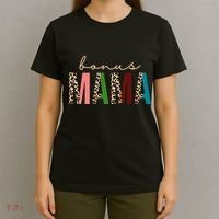 Cute Bonus Mama Leopard Pattern T-Shirt thumb 4