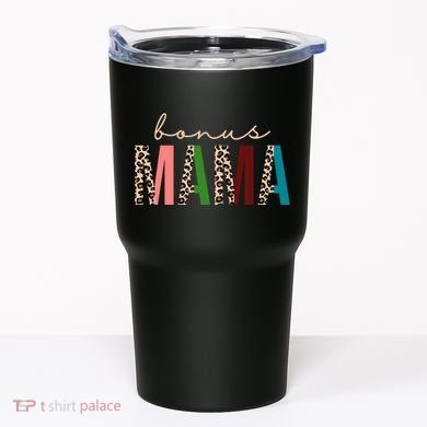 Cute Bonus Mama Leopard Pattern Tumbler