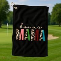 Cute Bonus Mama Leopard Pattern Golf Towel thumb 1
