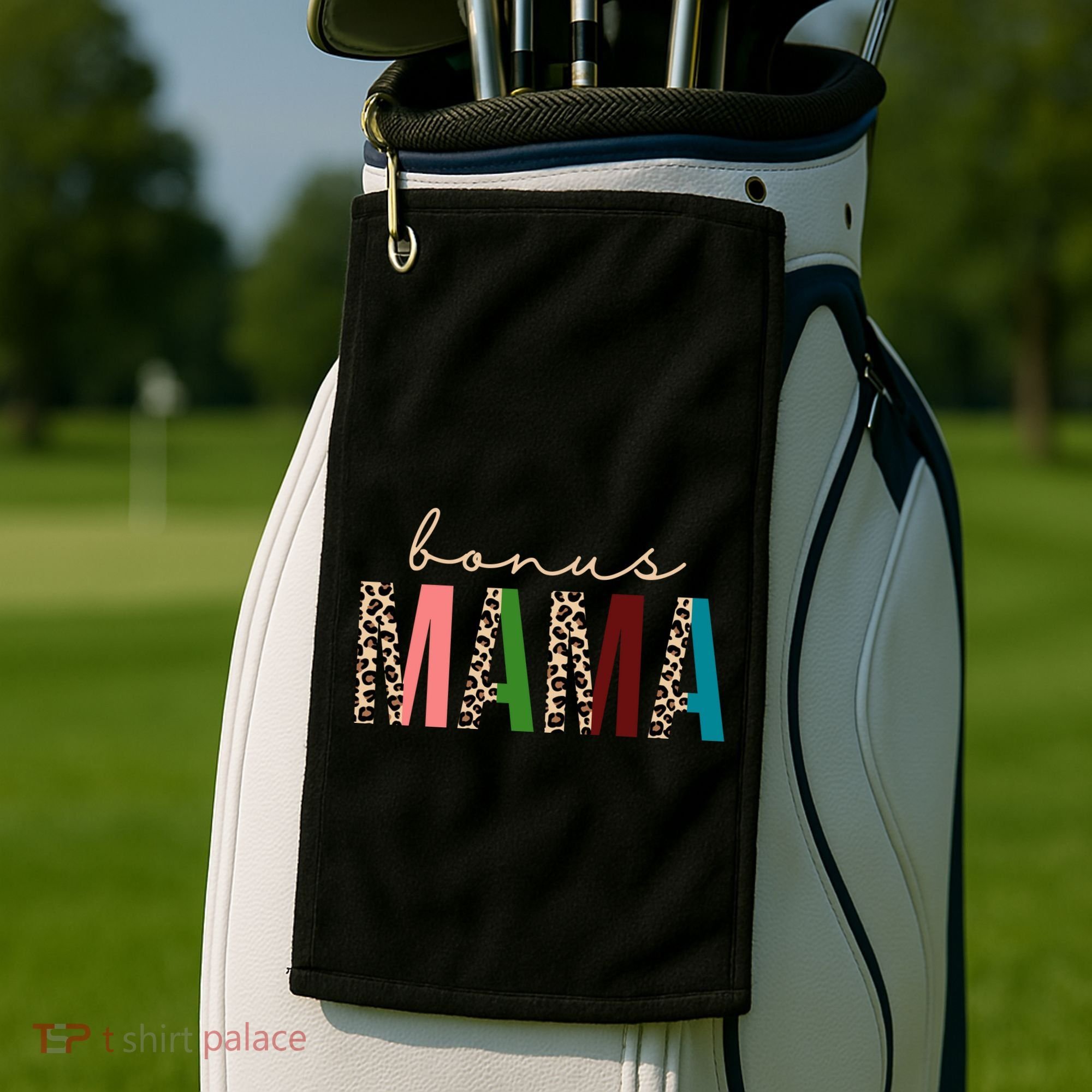 Cute Bonus Mama Leopard Pattern Golf Towel