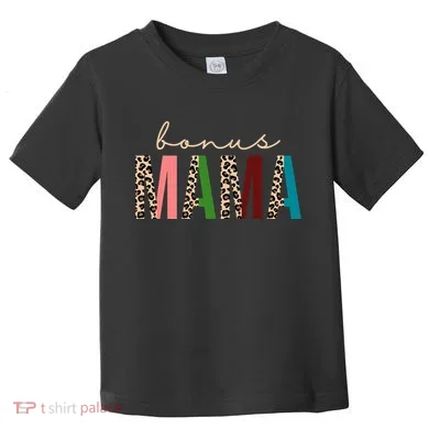 Cute Bonus Mama Leopard Pattern Toddler T-Shirt