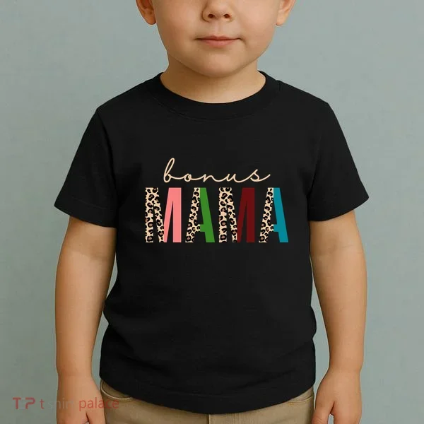 Cute Bonus Mama Leopard Pattern Toddler T-Shirt