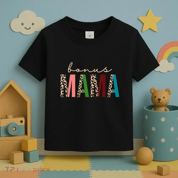Cute Bonus Mama Leopard Pattern Toddler T-Shirt