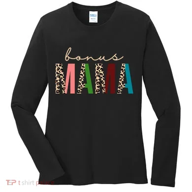Cute Bonus Mama Leopard Pattern Women's Long Sleeve Shirt