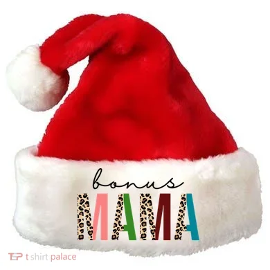 Cute Bonus Mama Leopard Pattern Santa Hat