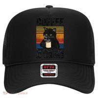 Coffee Because Murder Is Wrong Angry Cat Coffee Funny Quote Hat thumb 0