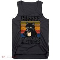 Coffee Because Murder Is Wrong Angry Cat Coffee Funny Quote Tank Top thumb 0