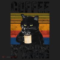 Coffee Because Murder Is Wrong Angry Cat Coffee Funny Quote Golf Towel thumb 3