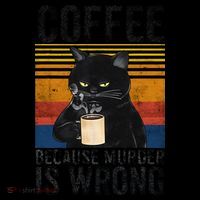 Coffee Because Murder Is Wrong Angry Cat Coffee Funny Quote Visor thumb 3
