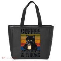 Coffee Because Murder Is Wrong Angry Cat Coffee Funny Quote Tote Bag thumb 0