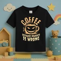 Coffee Because Murder Is Wrong Halloween Caffeinated Lover Toddler T-Shirt thumb 3
