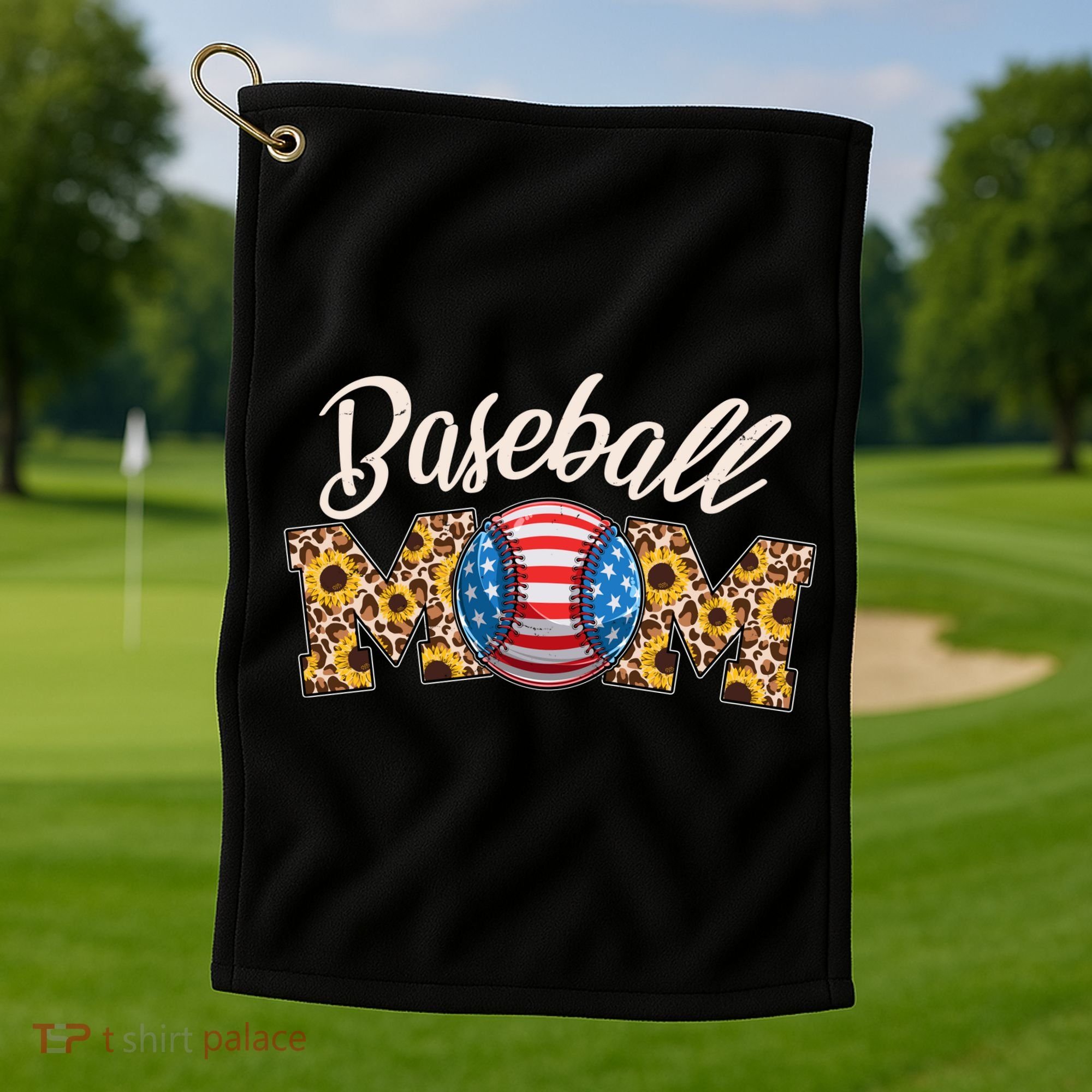 Cute Baseball Mom Baseball Fan Golf Towel
