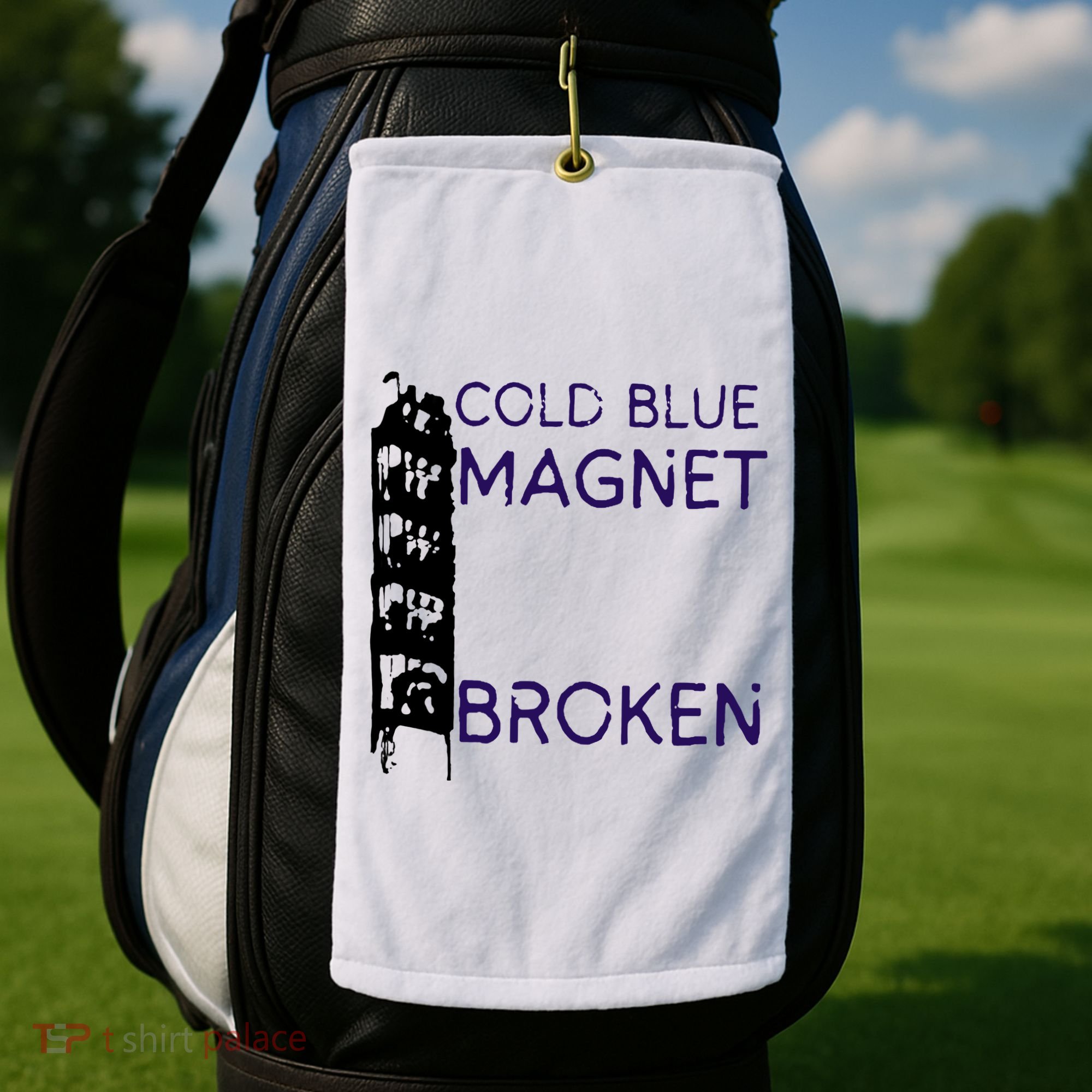 Cold Blue Magnet Broken Golf Towel