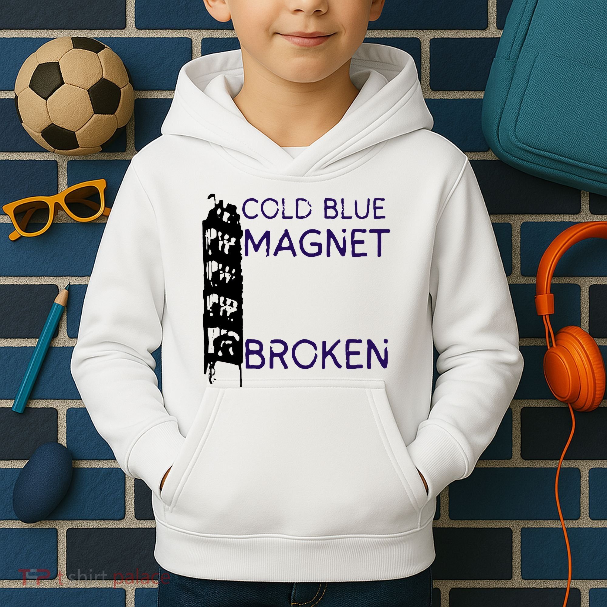 Cold Blue Magnet Broken Kids Hoodie