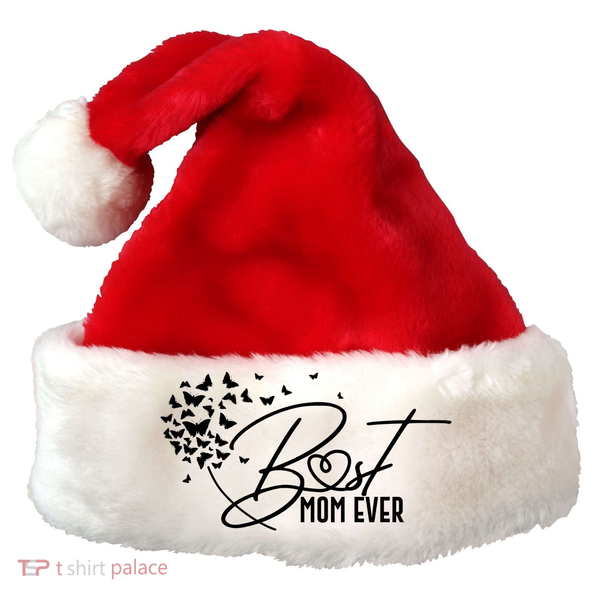 Cute Best Mom Ever Butterfly Dandelion Santa Hat