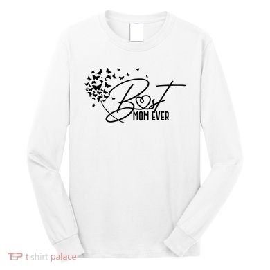 Cute Best Mom Ever Butterfly Dandelion Long Sleeve Shirt