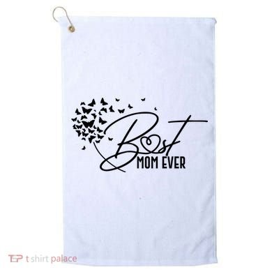 Cute Best Mom Ever Butterfly Dandelion Golf Towel