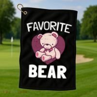 Cute Bear Nickname Heart In Love Gift For Lovers Gift Golf Towel thumb 1