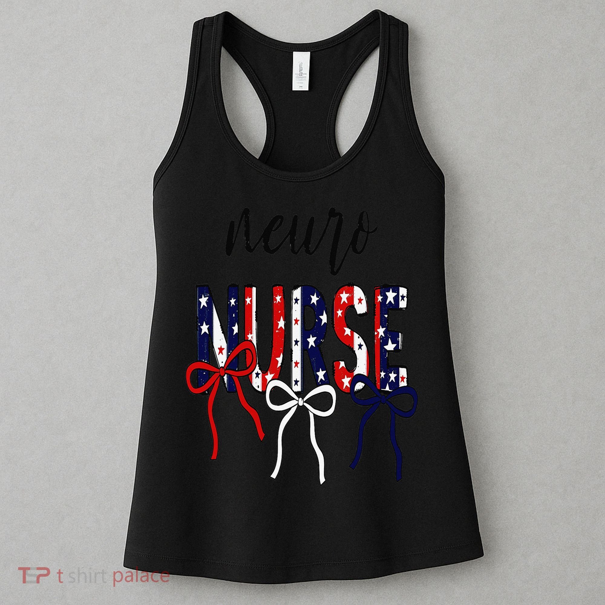 Coquette Bow Neuro Nurse 4th Of July Brain Neurology Nurse Women's Tank Top