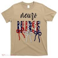 Coquette Bow Neuro Nurse 4th Of July Brain Neurology Nurse T-Shirt thumb 0