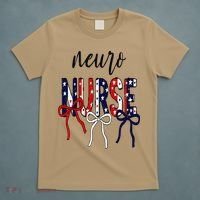 Coquette Bow Neuro Nurse 4th Of July Brain Neurology Nurse T-Shirt thumb 5