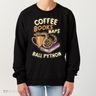 Coffee Books Naps Ball Python Snake Pet Ball Python Gift Women's Sweatshirt
