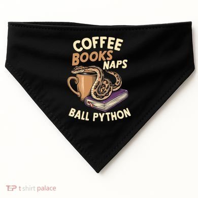 Coffee Books Naps Ball Python Snake Pet Ball Python Gift USA-Made Doggie Bandana