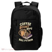 Coffee Books Naps Ball Python Snake Pet Ball Python Gift Backpack thumb 0