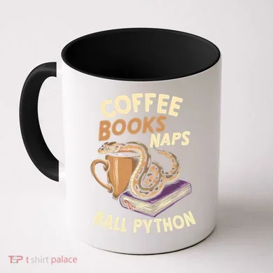 Coffee Books Naps Ball Python Snake Pet Ball Python Gift Coffee Mug