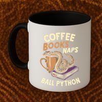 Coffee Books Naps Ball Python Snake Pet Ball Python Gift Coffee Mug thumb 2