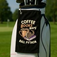Coffee Books Naps Ball Python Snake Pet Ball Python Gift Golf Towel thumb 2
