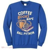 Coffee Books Naps Ball Python Snake Pet Ball Python Gift Sweatshirt thumb 0