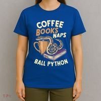 Coffee Books Naps Ball Python Snake Pet Ball Python Gift T-Shirt thumb 4