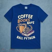 Coffee Books Naps Ball Python Snake Pet Ball Python Gift T-Shirt thumb 5