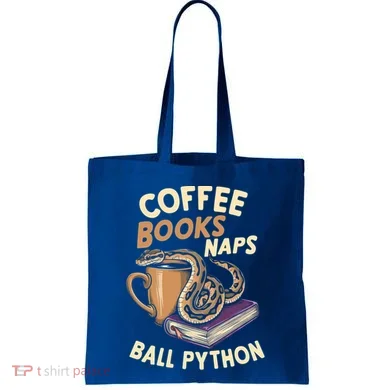 Coffee Books Naps Ball Python Snake Pet Ball Python Gift Tote Bag