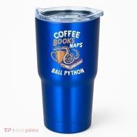Coffee Books Naps Ball Python Snake Pet Ball Python Gift Tumbler thumb 0