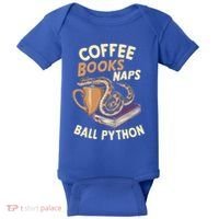 Coffee Books Naps Ball Python Snake Pet Ball Python Gift Baby Bodysuit thumb 0