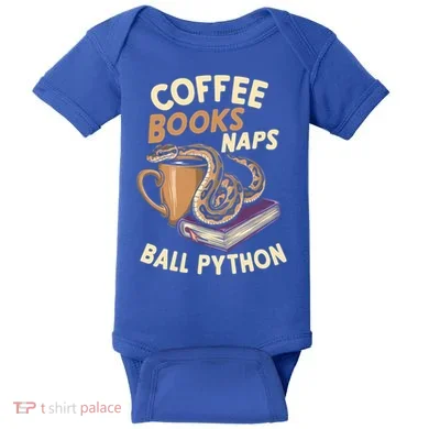 Coffee Books Naps Ball Python Snake Pet Ball Python Gift Baby Bodysuit