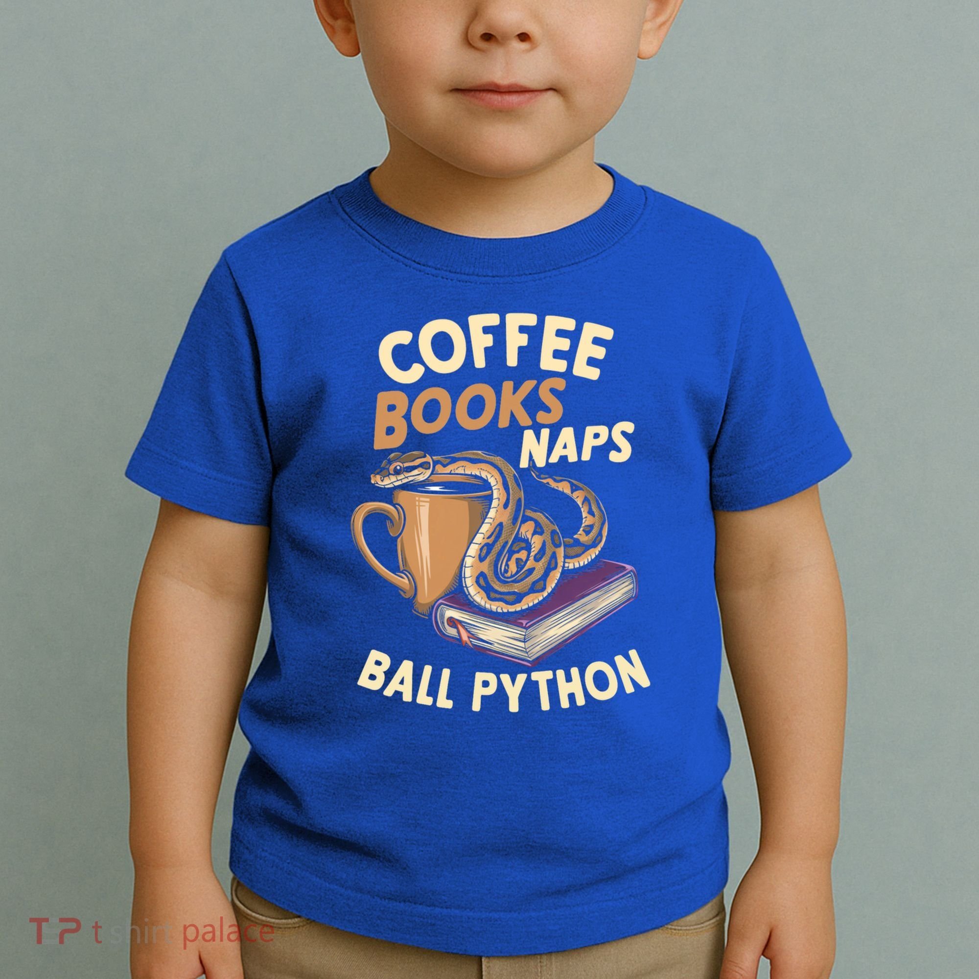 Coffee Books Naps Ball Python Snake Pet Ball Python Gift Toddler T-Shirt
