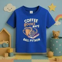 Coffee Books Naps Ball Python Snake Pet Ball Python Gift Toddler T-Shirt thumb 3