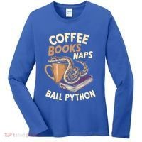 Coffee Books Naps Ball Python Snake Pet Ball Python Gift Women's Long Sleeve Shirt thumb 0