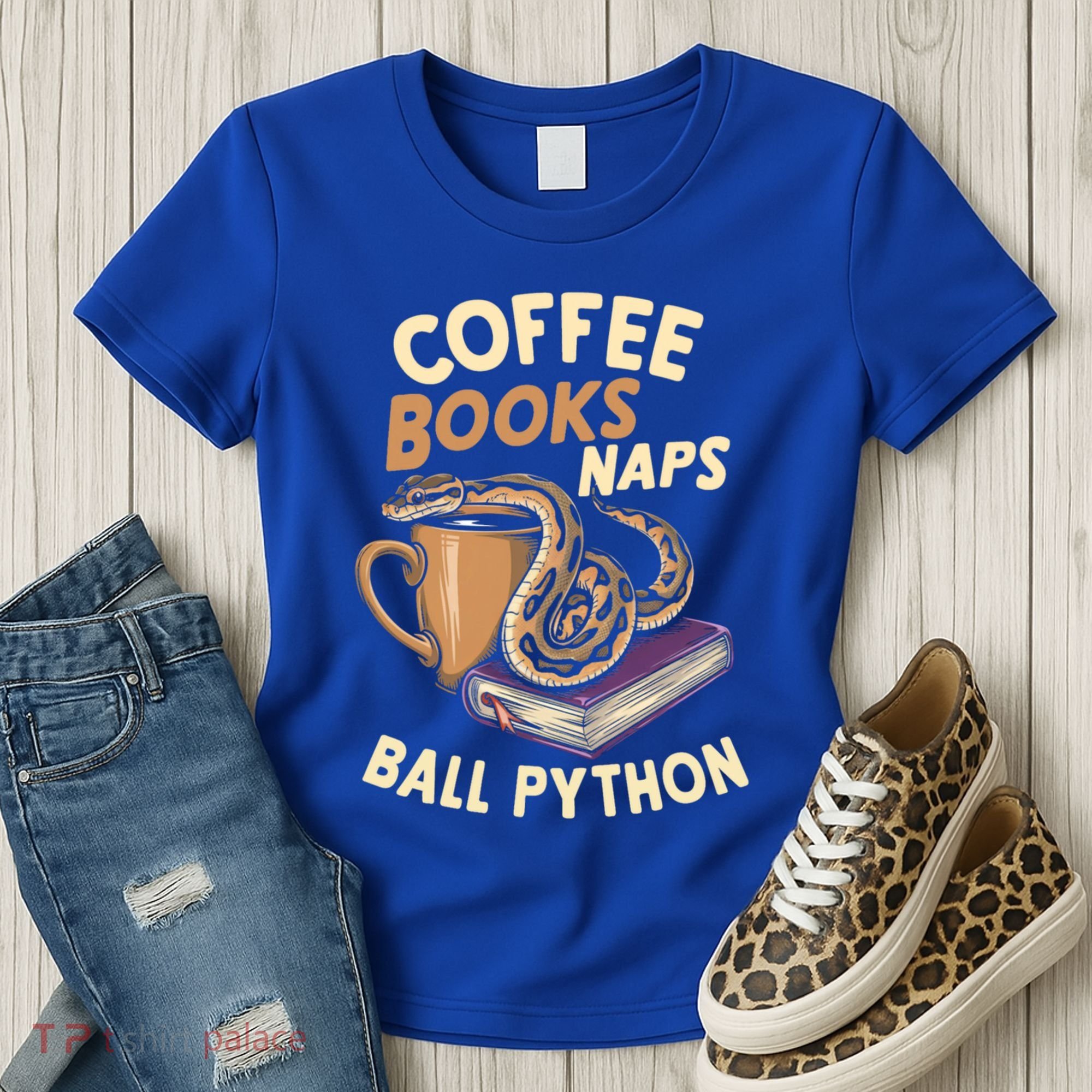 Coffee Books Naps Ball Python Snake Pet Ball Python Gift Women's T-Shirt
