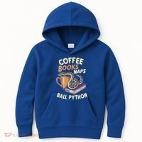 Coffee Books Naps Ball Python Snake Pet Ball Python Gift Kids Hoodie thumb 0