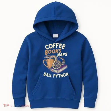 Coffee Books Naps Ball Python Snake Pet Ball Python Gift Kids Hoodie