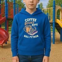 Coffee Books Naps Ball Python Snake Pet Ball Python Gift Kids Hoodie thumb 2