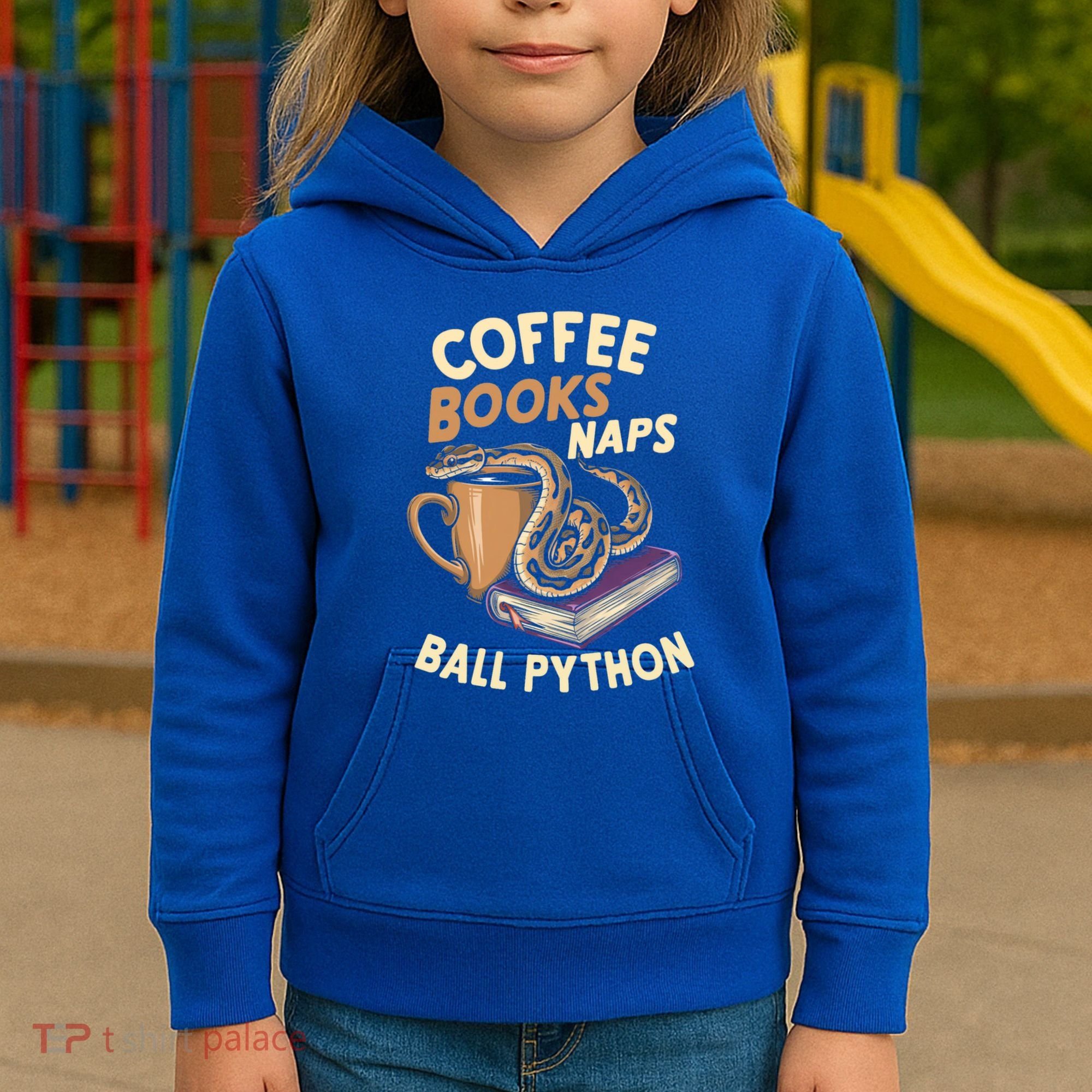 Coffee Books Naps Ball Python Snake Pet Ball Python Gift Kids Hoodie