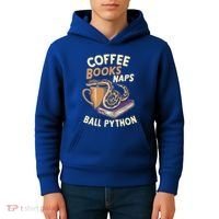 Coffee Books Naps Ball Python Snake Pet Ball Python Gift Kids Hoodie thumb 4
