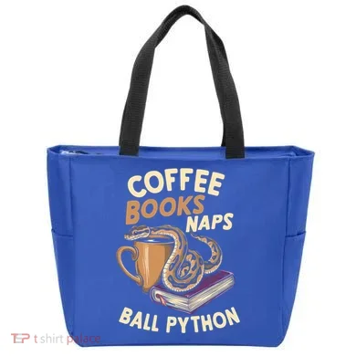 Coffee Books Naps Ball Python Snake Pet Ball Python Gift Tote Bag