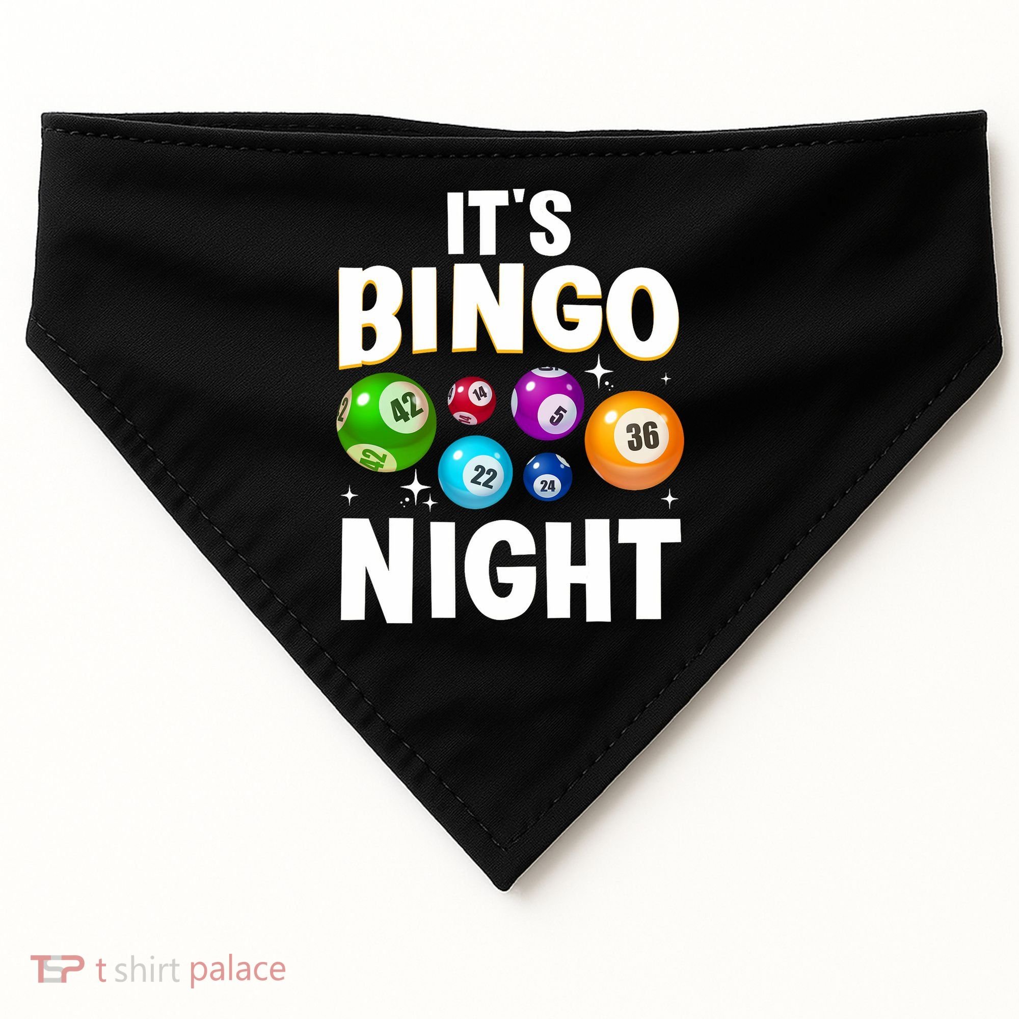 Cool Bingo Night Art Bingo Lover Bingo Player USA-Made Doggie Bandana