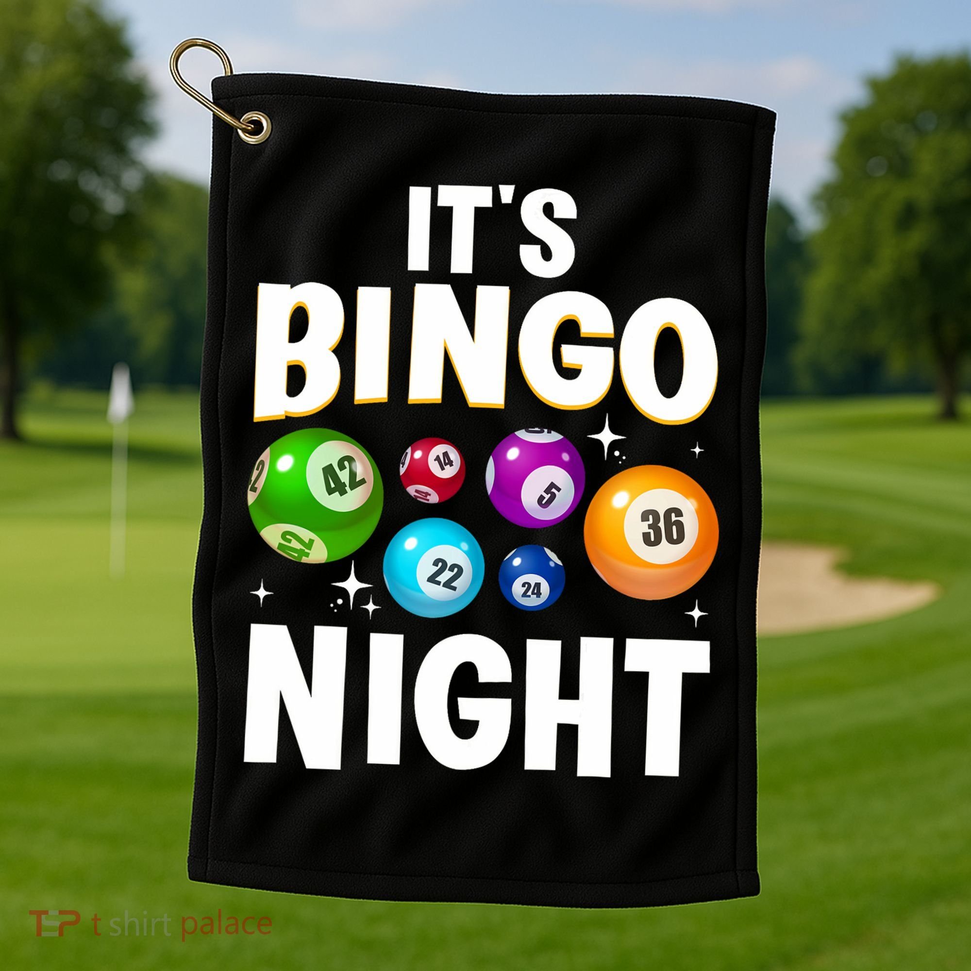 Cool Bingo Night Art Bingo Lover Bingo Player Golf Towel